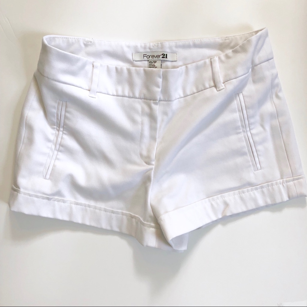 White Xs Cuffed Shorts